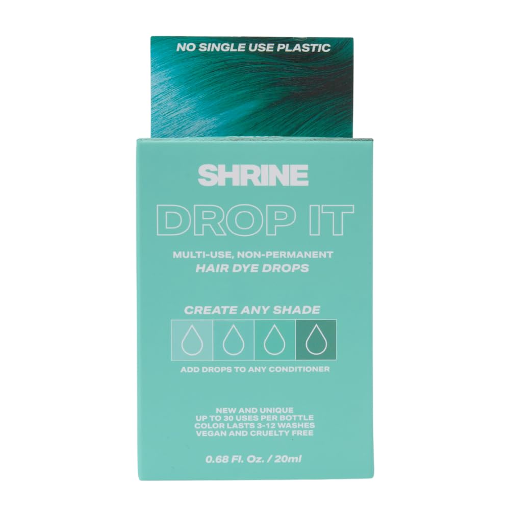 Shrine Drop-It AQUA Hair Dye Drops | Semi-Permanent Vegan Customisable Hair Colour | Mix with Conditioner | Vegan & Cruelty-Free | Temporary Hair Dye