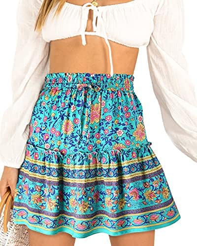 Amazon Green Frill Mini Skirt Robyn Flounce Mini Skirt Floral