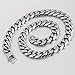 Dancing Stone 9mm 11mm 13mm Wide Stainless Steel Necklace Cuban Curb Link Chain Silver-13 mm 22 inch