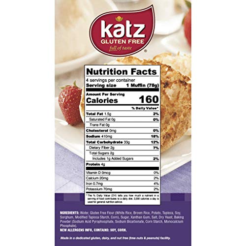 Katz Gluten Free English Muffin Vegan Variety Pack 2 x Plain, 2 x