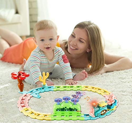 image for YGJT Train Set Toys Battery Operated Train Railway Track Toy for Baby 