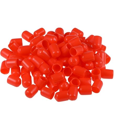Sourcing Map 200pcs Rubber End Caps 1.3mm(1/16") ID Vinyl Round Tube