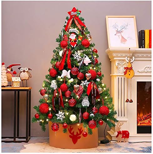 YUASIA 5ft Artificial Christmas Tree, Spruce Hinged Tree with Various Decorations for Indoor and Outdoor Festival Ornaments, Environmentally Friendly PVC Material, Easy Assembly