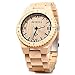 Bewell W065A Lightweight Vintage Wooden Watch Men Quartz Luminous Pointers Wrist Watch (Maplewood)