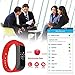 Dragon-Hub Fitness Tracker Smart Bracelet With Blood Pressure Heart Rate Monitor, Record Sport Step Distance On App for Android, IOS Waterproof Wristband (IP65Red)