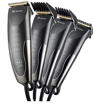 Surker Dog Shaver Clippers High Power Dog Clipper for Thick Heavy Coats Low Noise Plug-in Pet Trimmer Pet Professional Grooming Clippers with Guard Combs Brush for Dogs Cats and Other Animal