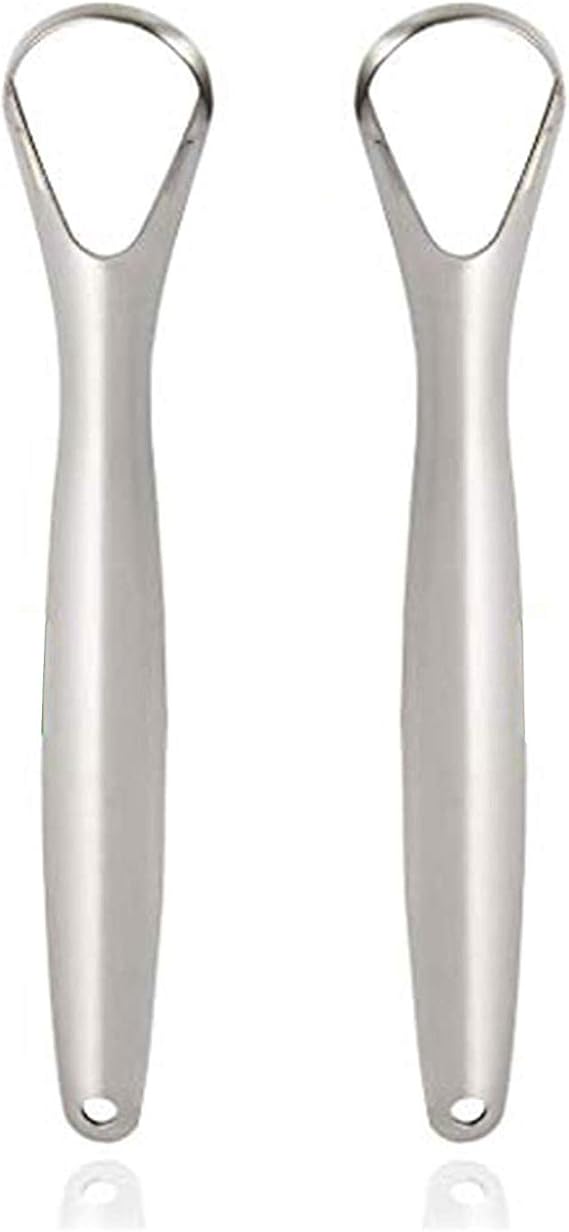 Limpador De Língua Para Adultos De Grau Cirúrgico De Aço Inoxidável Com Escova De Língua Metálica