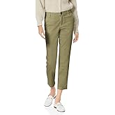 Amazon Essentials Women's Mid-Rise Slim-Fit Stretchy Cropped Tapered Leg Khaki Pants (Available in Plus Size)