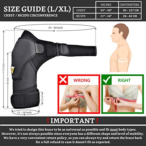 Shoulder Brace - Support & Injury Prevention Brace- Joint Pain Releaser- Shoulder Compression Wrap Strap - Adjustable Injury Accessories for Shoulders - Premium Quality Strap by FIGHTECH (Pink, L-XL)