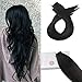 Moresoo Black Tape in Hair Extensions Human Hair Seamless Hair Extensions Tape in Jet Black Hair Extensions Human Hair Tape in Real Hair Extensions Tape in Human Hair 22 Inch #1 20pcs 50g