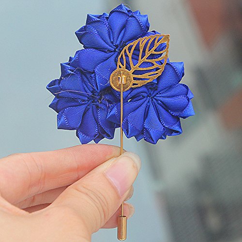 S-ssoy Boutonniere Bridegroom Groom Men's Boutonniere Groomsmen Best Man Boutineer with Pin Artificial Flower Brooch Corsage for Wedding Homecoming Prom Suit Decor Royal Blue Pack of 4 - Thumbnail 4