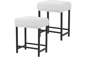 Levoberg Bar Stool Cover Rectangle Stretch Counter Height Barstool Slipcovers Rectangular Vanity Stool Cover Kitchen Counter Saddle Seat Cover for Wooden Metal Bench Set of 2 White