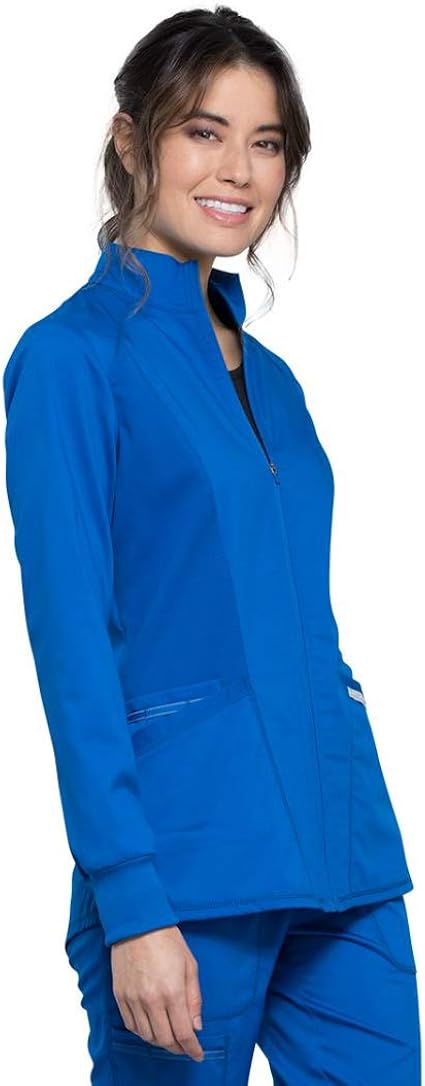 CHEROKEE Workwear WW Revolution Zip Front High-Low Jacket WW301: Clothing