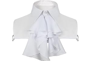 YIFULIN Victorian Colonial Jabot Fake Collar Medieval Vintage Detachable Ruffled False Collar Costume Accessory Color 1