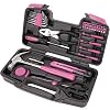 40-Piece All Purpose Household Pink Tool Kit for Girls, Ladies and Women – Includes All Essential Tools for Home, Garage…