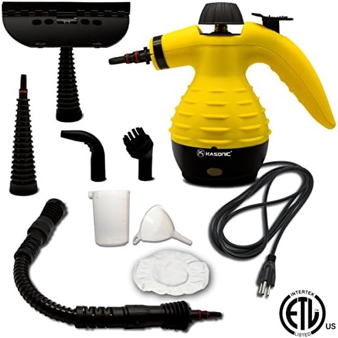 Steam Cleaner, Kasonic Multi-Purpose Handheld Pressurized, High Pressure | High Power | ALL IN ONE | ETL LISTED | Safety Auto Shut-Off Protection Button, Removes Stains/Grease/Mold