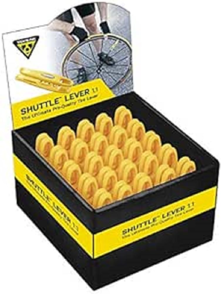 TOPEAK Shuttle Lever 1.1, Counter Display Box, 25 pcs Pack Bicycle Accessories Unisex Adult, (Yellow), 10.8 x 2.4 x 2.35 cm / 4.3 x 0.9 inches