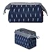 Makeup Bag/Travel Cute Cosmetic Pouch Storage/Brush Holder Toiletry Kit Fashion Women and Girl Waterproof Jewelry Organizer with Zipper Pencil Carry Case Portable Cube Purse (Deep Blue)