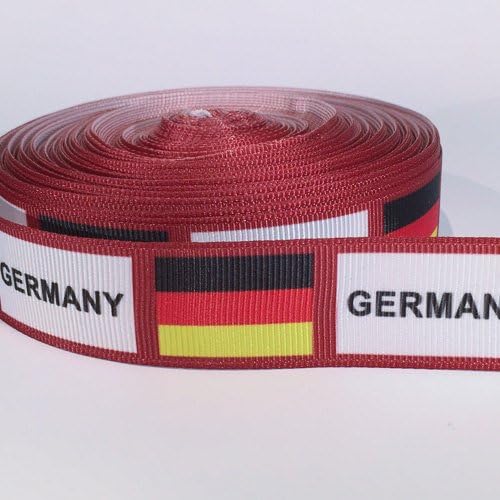 Beautymefashion5 Yards of 1 inch "Germany" Grosgrain Ribbon