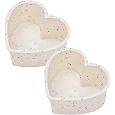 AOTASO 4 Inch Mini Heart Shaped Cake Pans Nonstick Silicone Heart Cake Molds for Baking Set of 2 (Cream)