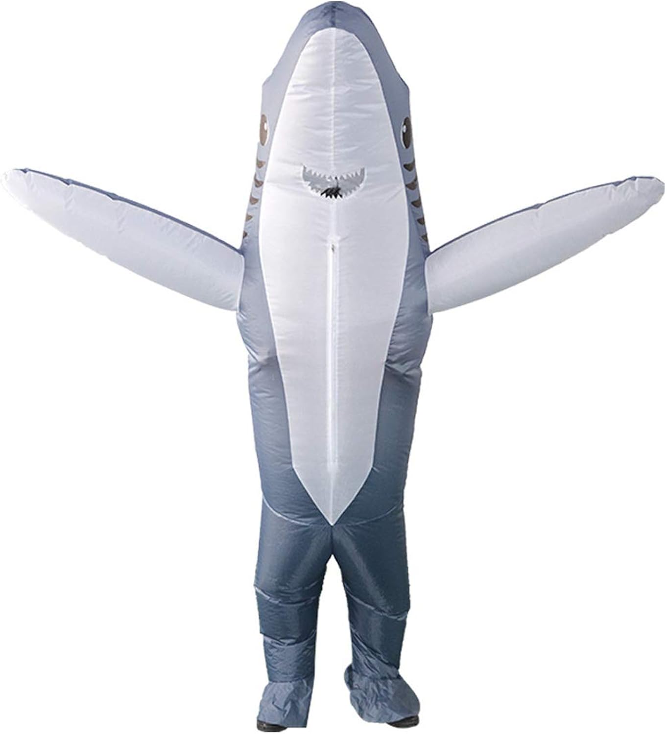 Qshine Inflatable Shark Cosplay Costume Halloween Funny Cartoon Animal Blow up Suit Adult