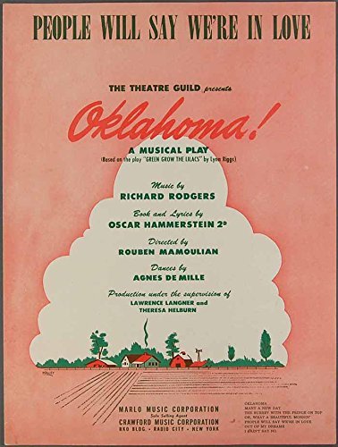 OKLAHOMA People Will Say We're in Love RODGERS & HAMMERSTEIN Sheet Music 1943