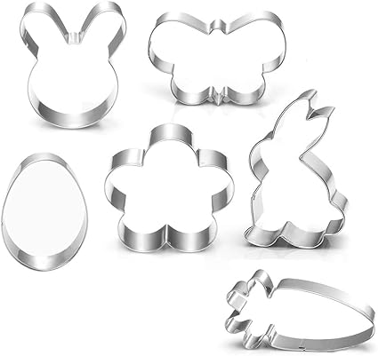 Amazon 大型イースタークッキーカッターセット 7点 卵 ニンジン ウサギ 花 ひよこ うさぎの顔 蝶 ステンレススチール Seehi クッキー型 通販