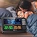 AMIR Weather Station, Large Color Display Clock Calendar with Alarm Clock, Snooze Function, Wireless Forecast Station with Sensor, Indoor Outdoor Thermometer for Home,Bedroom
