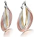 Jstyle Jewelry Women's Tri-color Surgical Stainless Steel Twist Hoop Earrings (21mm Diameter)
