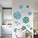 Fashion 3D DIY Creative Blue Flowers Wall Decals Flower Vines Wall Stickers Murals Removable Decor Decal for Living Room Girls Bedroom Home Wall Decoration Nursery Room Sticker Kids Stickers