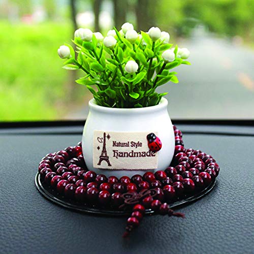 Studyset Artificial Plant Car Ornament Plant Simulation Artificial Tree Car Resin Pot Dashboard Decoration White 7.855 - Thumbnail 5