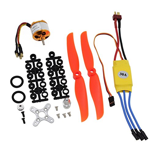 abcGoodefg RC 2200KV Brushless Motor 2212-6+ with 30A Brushless ESC Set Accessories Kit Mount for RC Plane Quadcopter Helicopter Aircraft