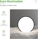 LightingWill 15.7in LED Flush Mount Ceiling Light 3800lm 5000K Black Round view 2