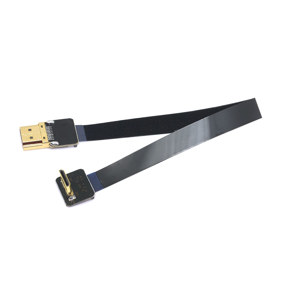 Cablecc 90 Degree Down Angled FPV Mini HDMI Male to HDMI Male FPC Flat Cable 50cm for Multicopter Aerial Photography Cablecc