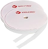 VELCRO Brand 20mm Hook and Loop Sew On White Tape 1m