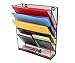 PAG Hanging Wall File Holder Mail Sorter Magazine Rack Office Supplies Metal Mesh Desk Organizer, 6 Tier, Black