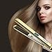 Professional Flat Iron Hair Straighteners With 1 Inch Titanium Plates, 2-in-1 Hair Straightener And Curling Iron, Adjustable Temperature Straightener For All Hair Type,Dual Voltage, Gold