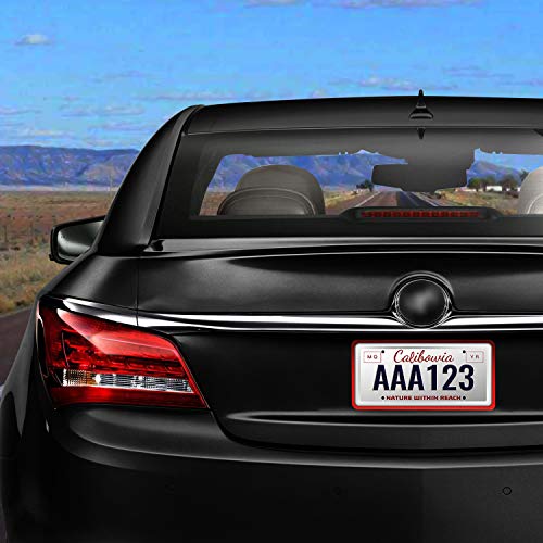Intermerge Silicone License Plate Frame Holders Rust-Proof/Rattle-Proof/Weather-Proof with Drainage Holes Universal American Car Licenses Plate Covers (Red)