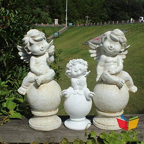 手作りの天使の彫刻エレガントな樹脂アート像古典的な庭の装飾