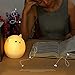 Mystery 3-Modes Soft Silicone LED Baby Pig Night Light, USB Rechargeable Children Night Lamp Cute Pig Lamp with Warm White, Single Color, 7-Color Breathing Modes for Kids Adults Bedroom Decoration(A)