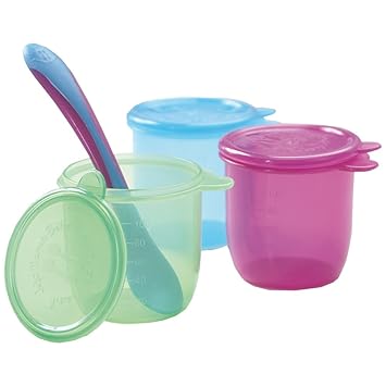 Amazon Com Jojo Maman Bebe Baby Food Pots With Weaning Spoon 3 Count Baby