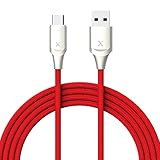 Xcentz USB Type C Cable 6ft, Premium Double Nylon Braided Type-C to USB-A Fast Charging Cable with LED Light for Galaxy S9/S8/Note 8, LG V30/V20/G7/G6/G9, Sony XZ, MacBook & More