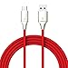 Xcentz USB Type C Cable 6ft, Premium Double Nylon Braided Type-C to USB-A Fast Charging Cable with LED Light for Galaxy S9/S8/Note 8, LG V30/V20/G7/G6/G9, Sony XZ, MacBook & More