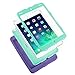 iPad mini/2/3 Case, Hocase Shockproof Hybrid Dual Layer Hard Rubber Protective Case with Cute Pattern Design for Apple iPad Mini 1st/2nd/3rd gen 7.9-inch - Purple Zebra/Teal