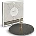 VonShef Round Natural Slate Cheese Board Server Plate Tray with Brushed Gold Carrying Handle and Gift Box - Perfect for Serving Cheese, Tapas, Cake or Dessert, Diameter 12 Inches