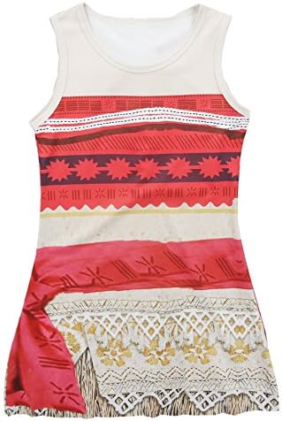 Ruabuch Moana Costume Princess Cartoon Party Dress For Little Girls (120/4-5Y)