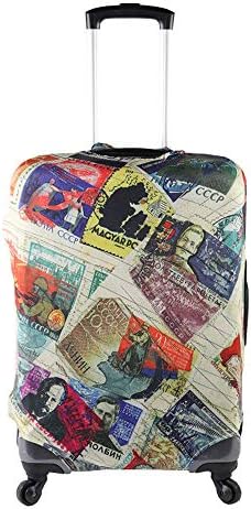 Travel Suitcase Protective Cover Trolley Luggage Case Fits 22-28 Inch (L(25"-28" luggage), Stamp)