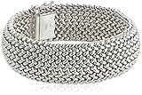 Sterling Silver Italian Rhodium Plated 24mm Bombay Mesh Bracelet, 8