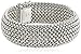 Sterling Silver Italian Rhodium Plated 24mm Bombay Mesh Bracelet, 8