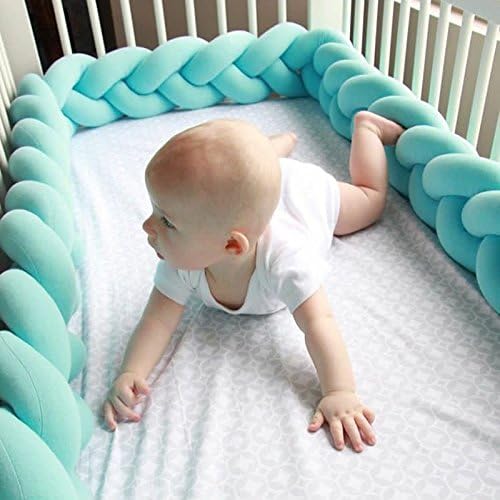 Soft Plush Baby Braided Crib Bumpers/Bumper Knot Pillow,Nursery Decor Newborn Gift Pillow
